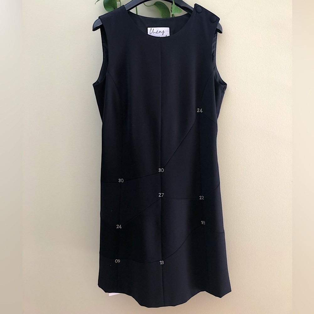 Vintage 90s Moschino LBD w/ Rhinestone Numbers